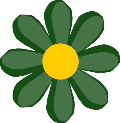 412x425 Green Daisy Flower Clipart