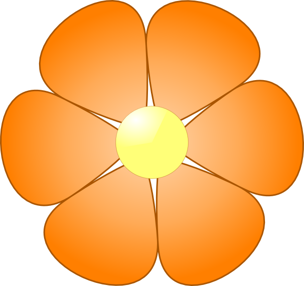 600x564 Orange Flower Clip Art