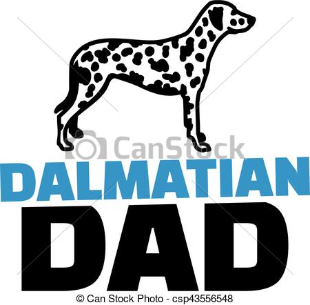 450x442 Dalmatian Dad With Dog Silhouette Eps Vector