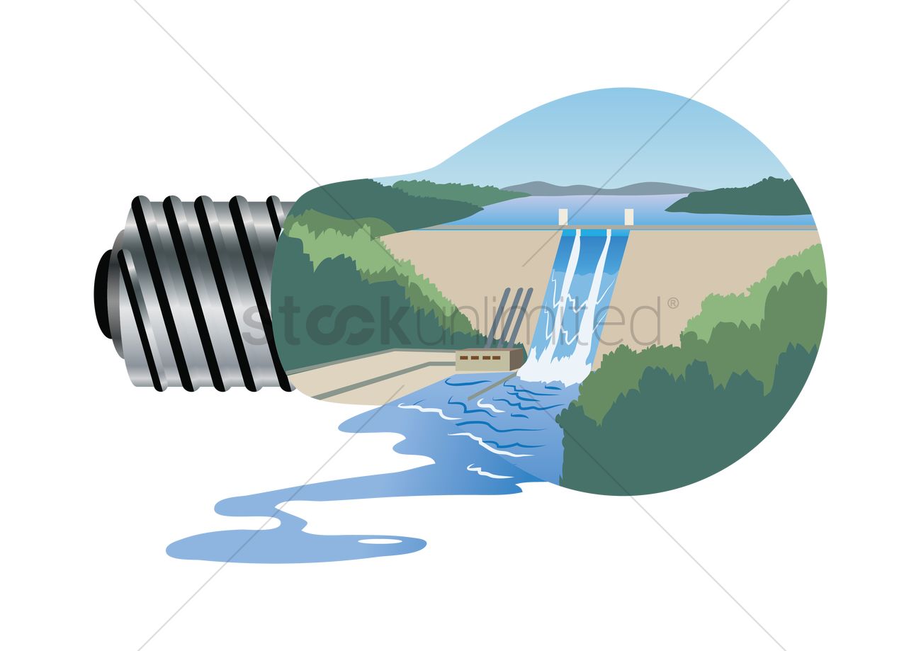1300x919 Electrical Concept Of Dam Vector Image