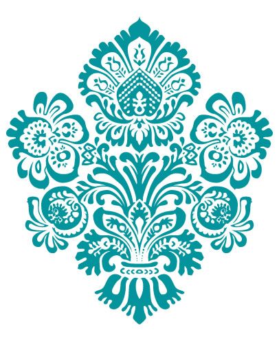 406x500 Turquoise Clipart Damask