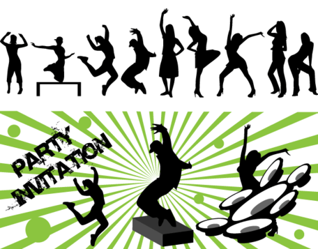 456x357 Free Free Vector Art Dance Party Silhouettes Clipart And Vector