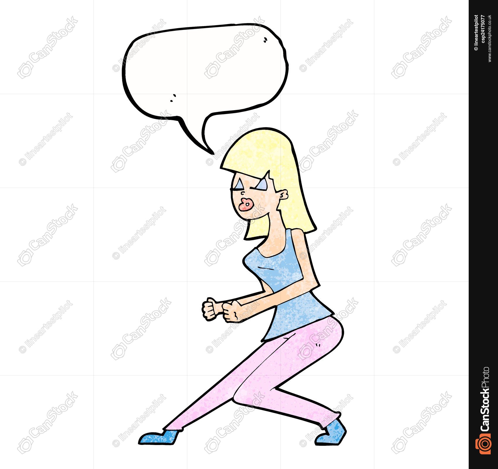 1699x1600 Cartoon Crazy Dancing Girl With Speech Bubble Vectors Illustration