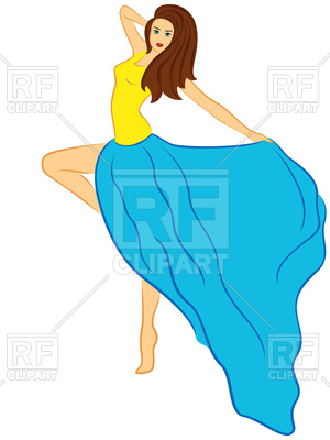 300x400 Dancing Gracefully Slender Woman With Chestnut Hair Royalty Free