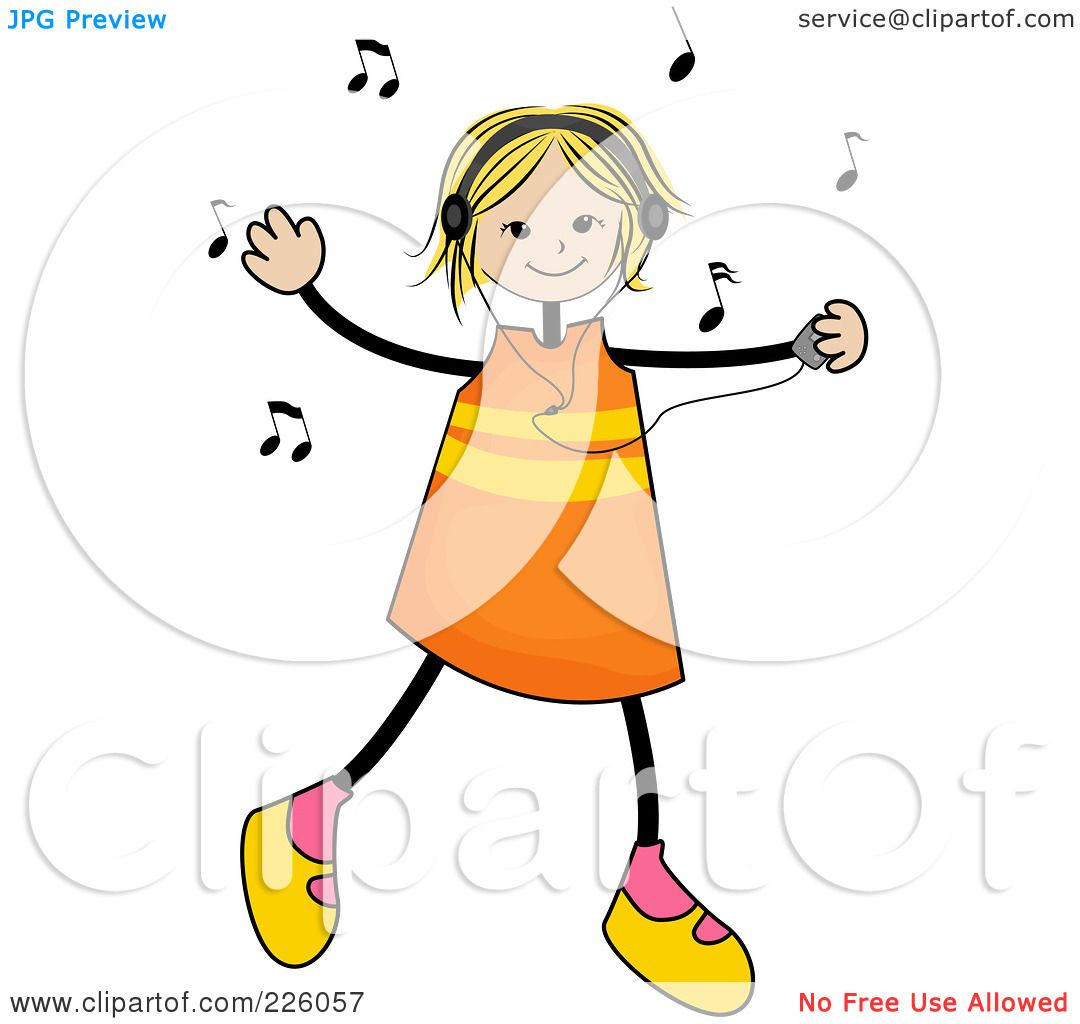 1080x1024 Royalty Free (Rf) Clipart Illustration Of A Stick Girl Dancing