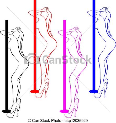 442x470 Silhouette Of A Girl Dancing Striptease Clip Art