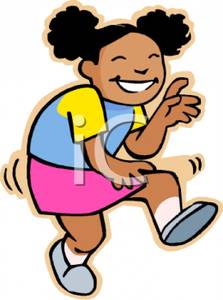223x300 A Colorful Cartoon Of An African American Girl Dancing