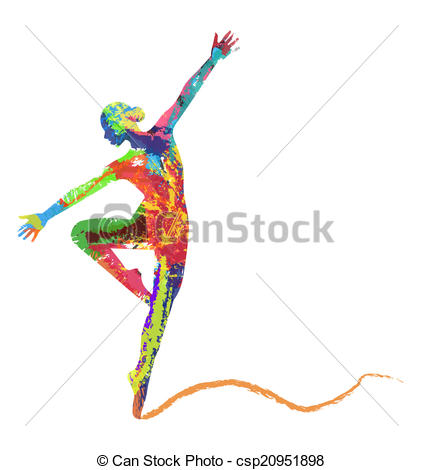 423x470 Abstract Vector Dancing Girl Eps Vectors