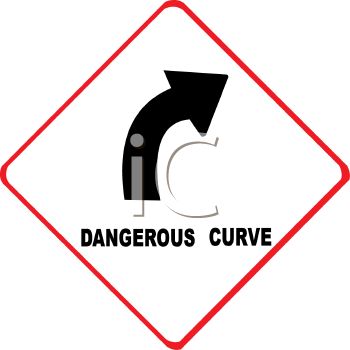 350x350 Royalty Free Clip Art Image Dangerous Curve Ahead