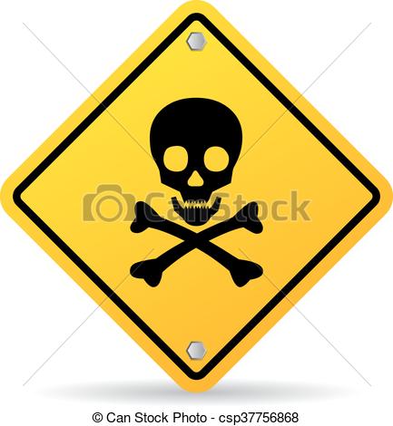 433x470 Skull Danger Sign Isolated On White Background Clip Art Vector
