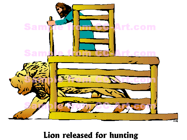 640x480 Lion Den A Lion Being Released For Hunting, From An Babylonian