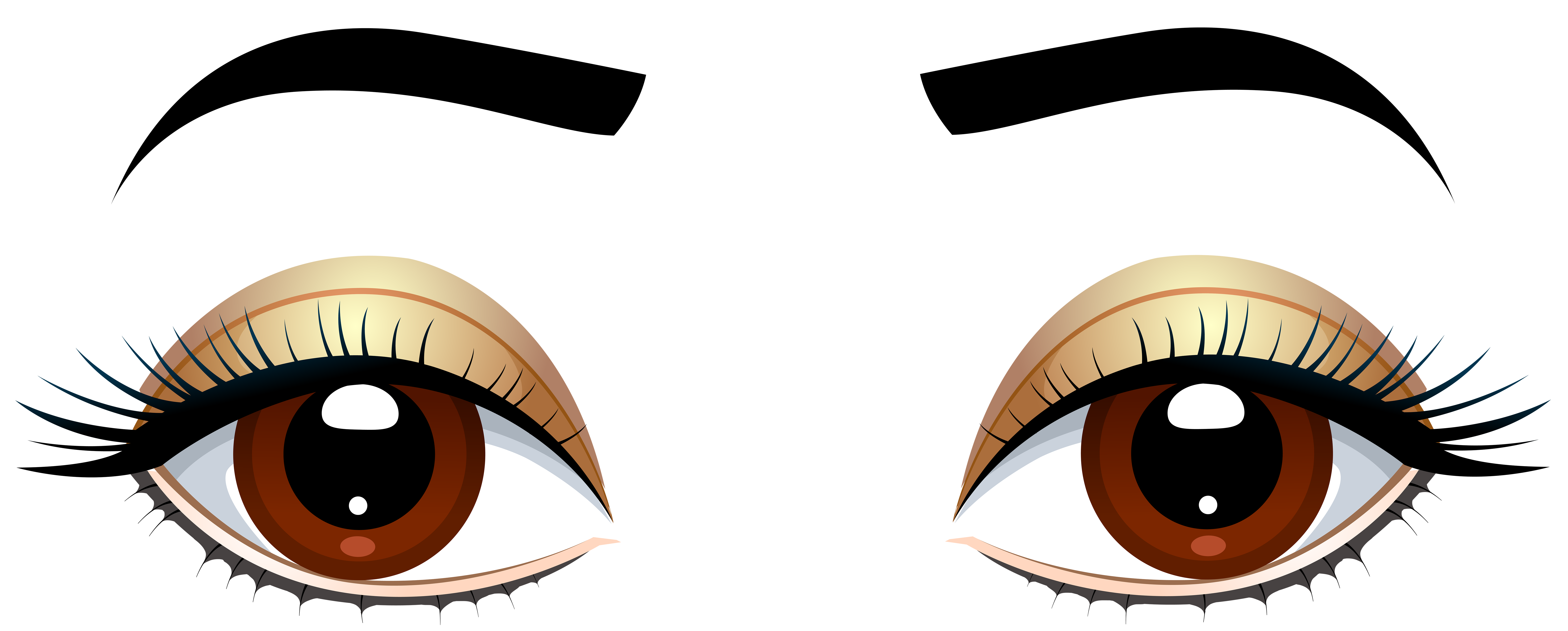 8000x3219 Sweet Design Clipart Eyes Brown With Eyebrows Png Clip Art Best