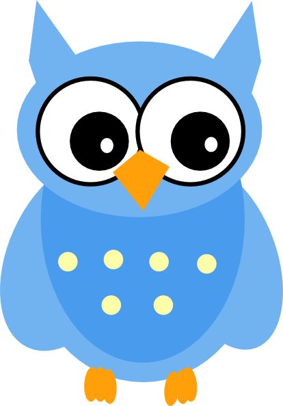 414x594 Dark Blue Owl Clipart