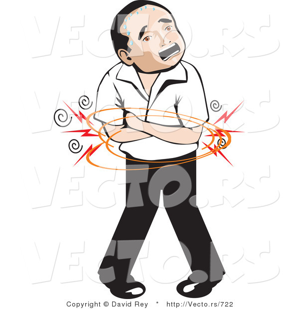 600x620 Vector Of A Mexican Man With Painful Stomach Ache By David Rey
