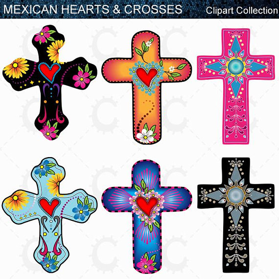 570x570 Mexican Hearts Amp Crosses Day Of The Dead Clipart Collection