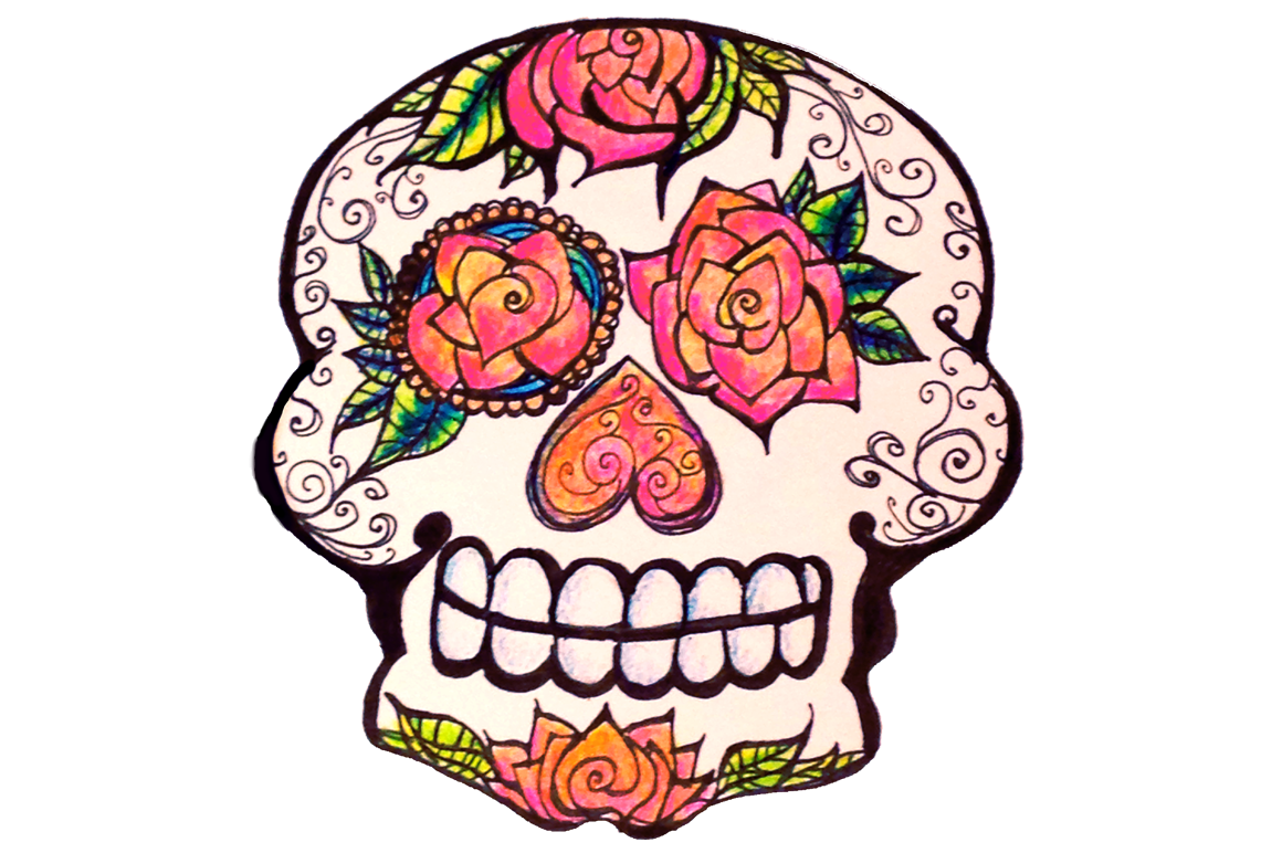 1160x772 Day Of The Dead Hand Drawn Sugar Skulls Calaveras By Candita Clip