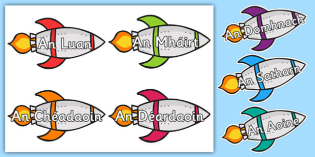 630x315 Editable Irish Days Of The Week On Rockets