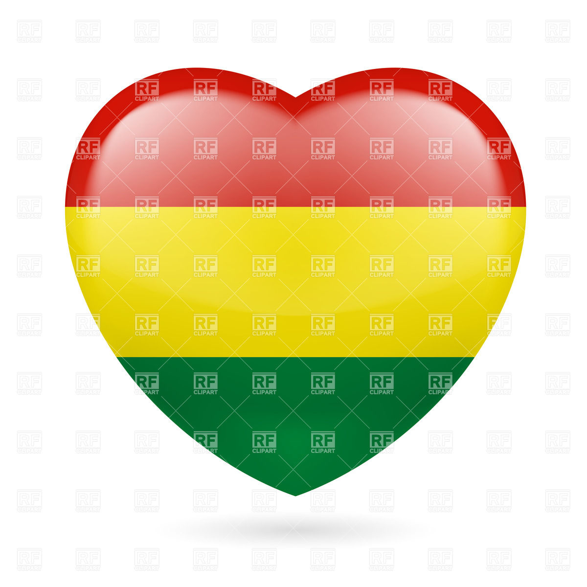 1200x1200 Heart With Bolivian Flag Colors. I Love Bolivia Royalty Free