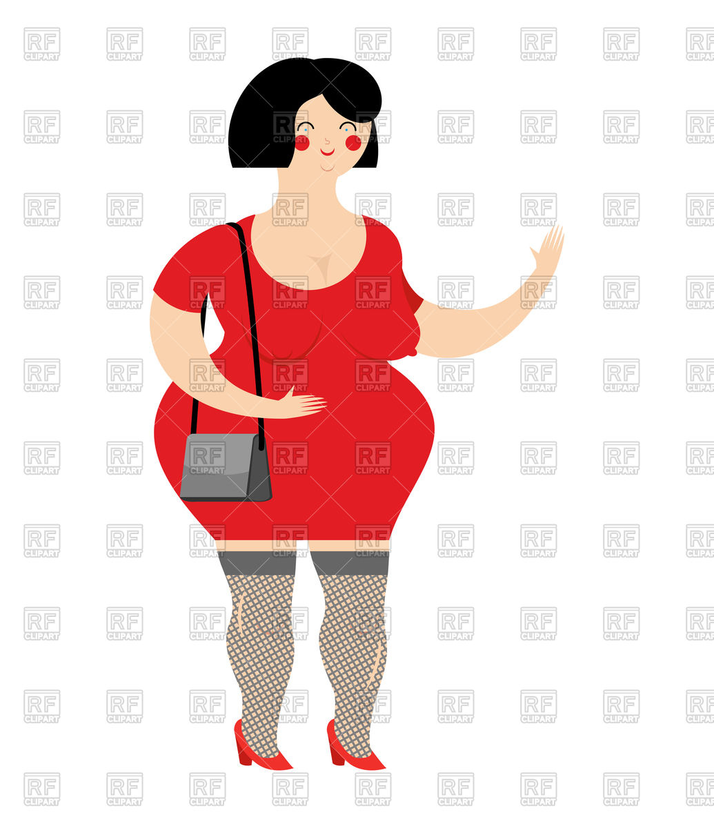 1035x1200 Funny Fat Prostitute In Red Dress Royalty Free Vector Clip Art
