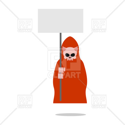 400x400 Pig Death In Red Clothes Holding An Empty Plate Royalty Free