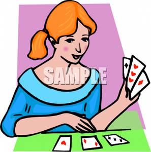 297x300 Clip Art Image A Girl Playing Cards