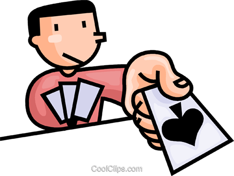 480x361 Man Playing Cards Royalty Free Vector Clip Art Illustration