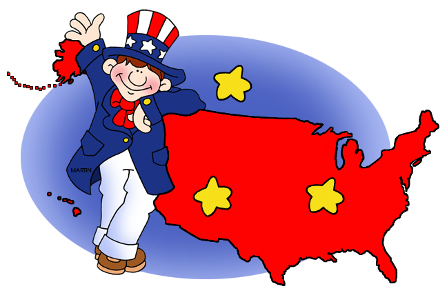 648x425 Fourth Of July Clip Art By Phillip Martin, Uncle Sam And Map