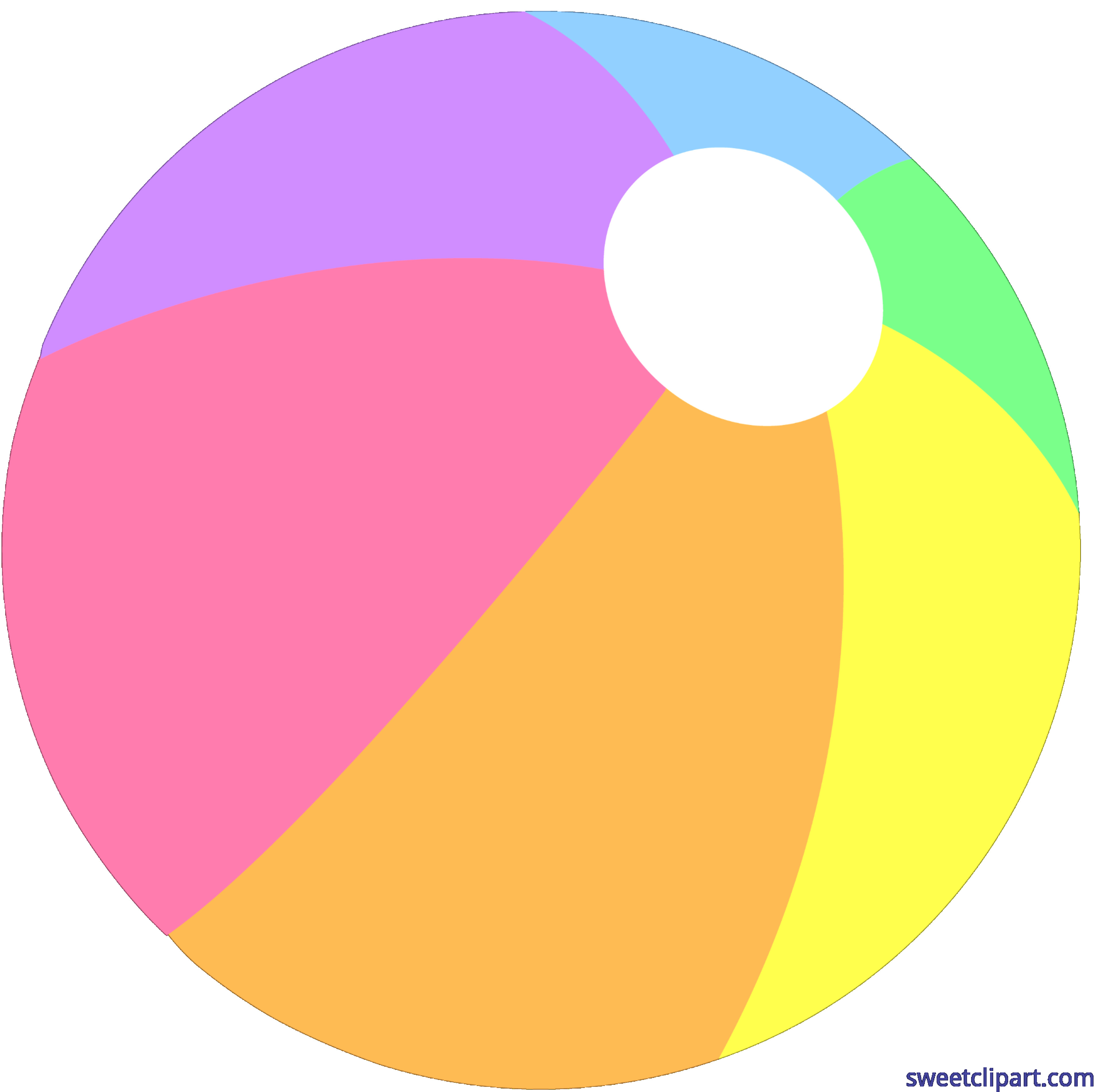 3809x3800 Summer Beach Ball Pastel Clip Art Clipart