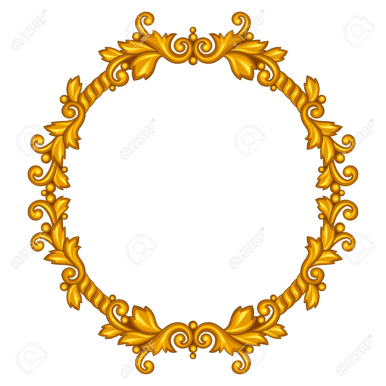 1300x1300 Decorative Line Gold Clipart Baroque