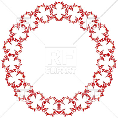 400x399 Decorative Circle Frame Made Of Red Flowers Royalty Free Vector