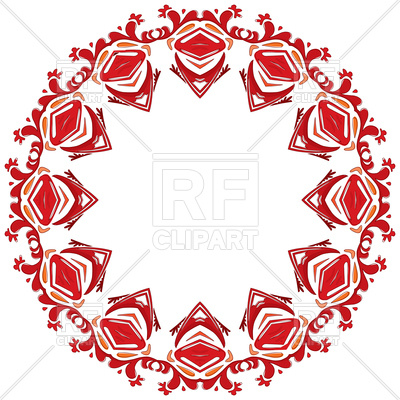 400x400 Decorative Illustrated Red Circle Frame Royalty Free Vector Clip