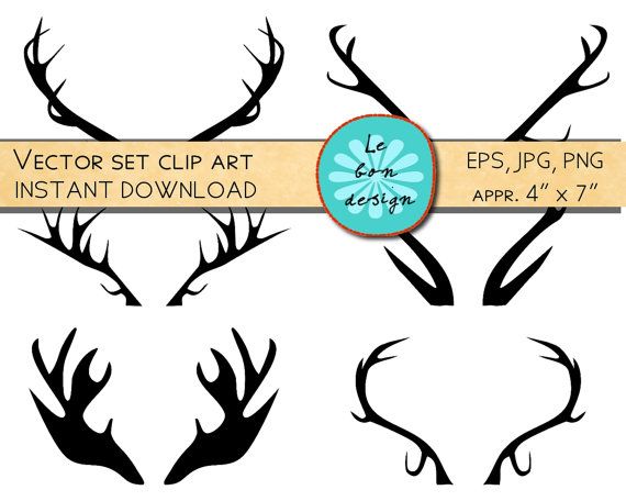 570x456 Printable Art Antlers Clip Art Deer Antler Print Christmas