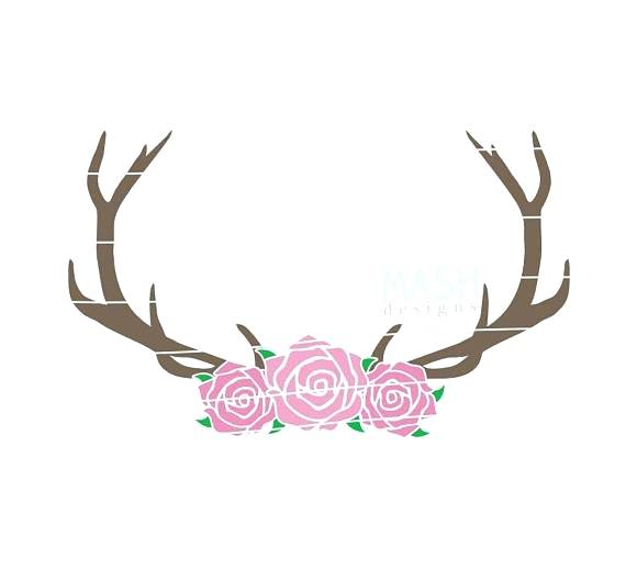 570x518 Deer Antlers With Flowers Svg Syrius.top