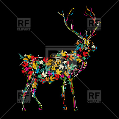 400x400 Stylized Deer In Colors Royalty Free Vector Clip Art Image