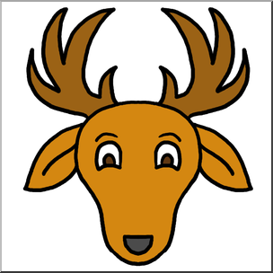 304x304 Clip Art Cartoon Animal Faces Deer Color I Abcteach