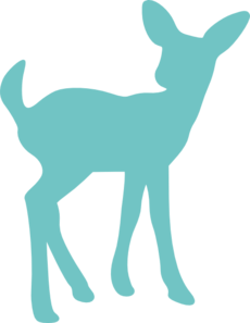 230x297 Teal Fawn Deer Clip Art