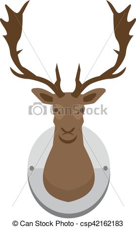 280x470 Vector Mounted Deer Head. Deer Hed Mounted To Wall, Vector