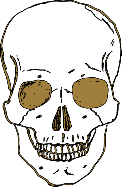 390x597 Gold Skull Clip Art