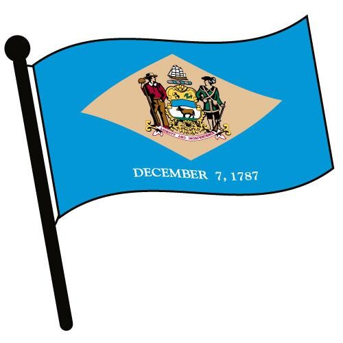 500x500 Delaware Waving Flag Clip Art