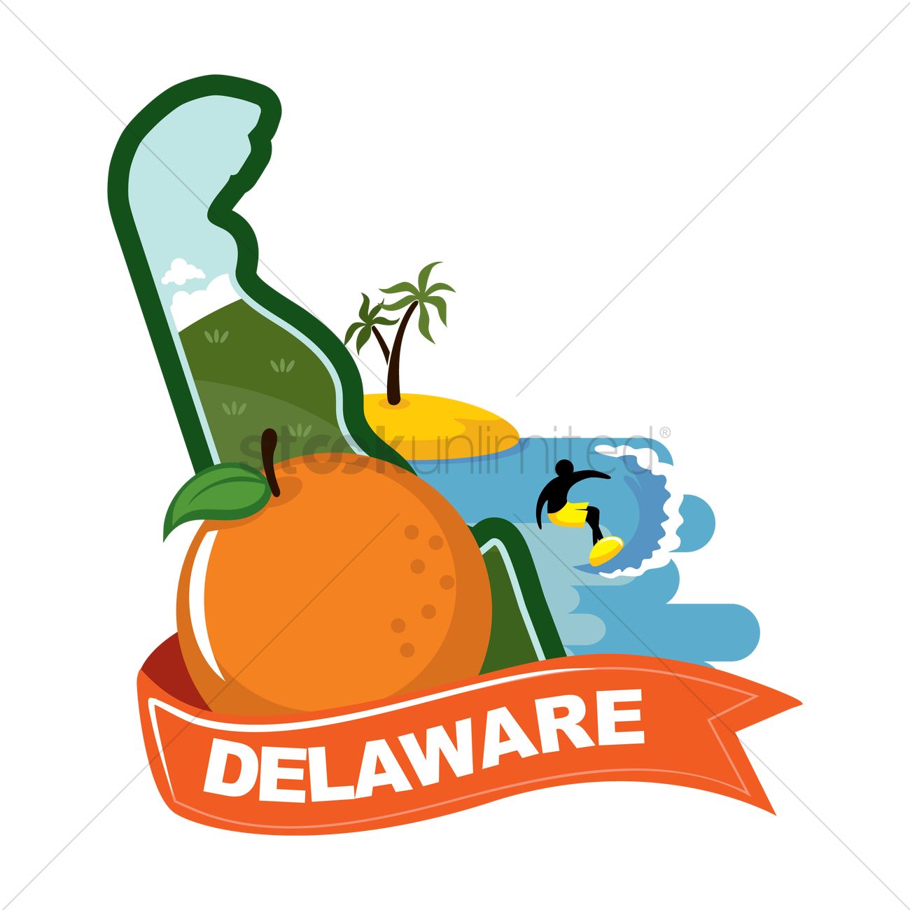 1300x1300 Map Of Delaware Vector Image