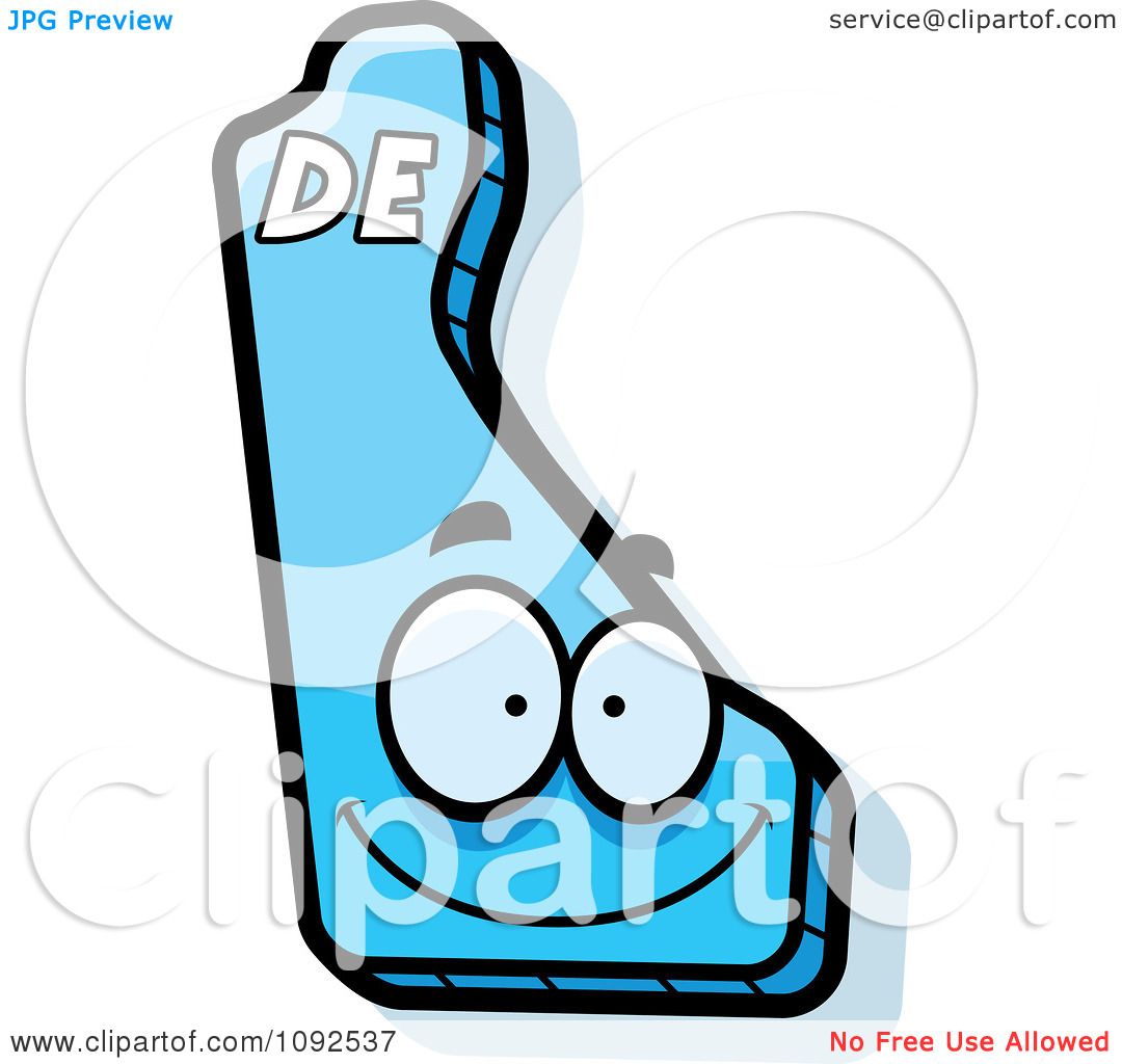 1080x1024 Clipart Happy Blue Delaware State Character