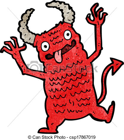 417x470 Cartoon Demon Vector Clip Art