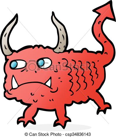 399x470 Cartoon Little Demon Eps Vector