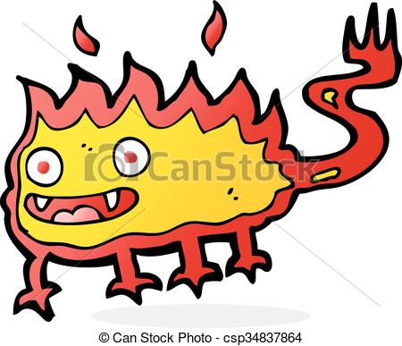 450x387 Cartoon Little Fire Demon Clip Art Vector