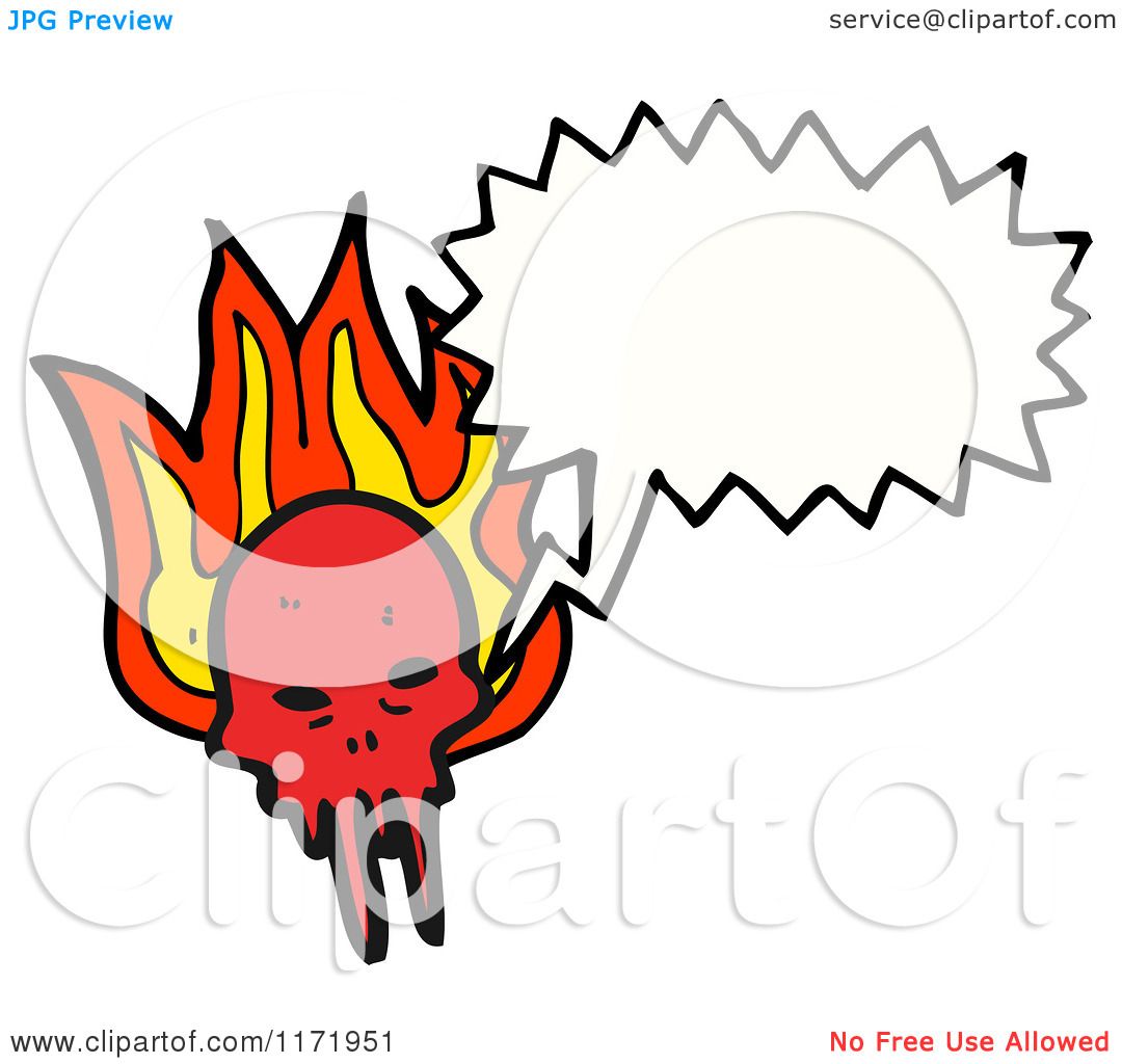 1080x1024 Cartoon Of A Talking Demon Skull And Flames