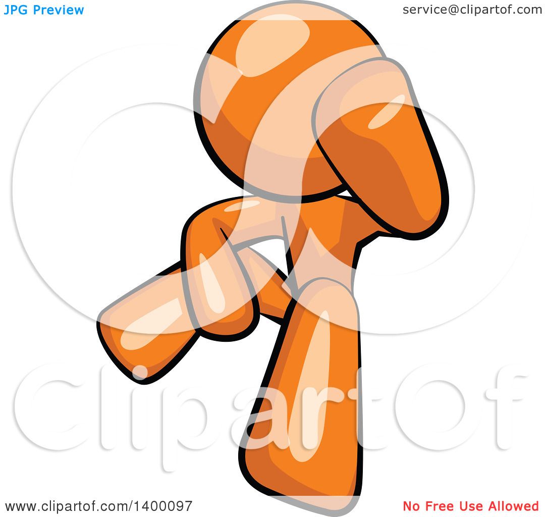 1080x1024 Clipart Of A Cartoon Depressed Orange Man Leaning His Head On His