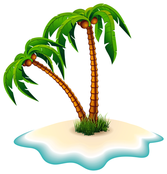 576x600 Palm Trees And Island Png Clipart Image Draw