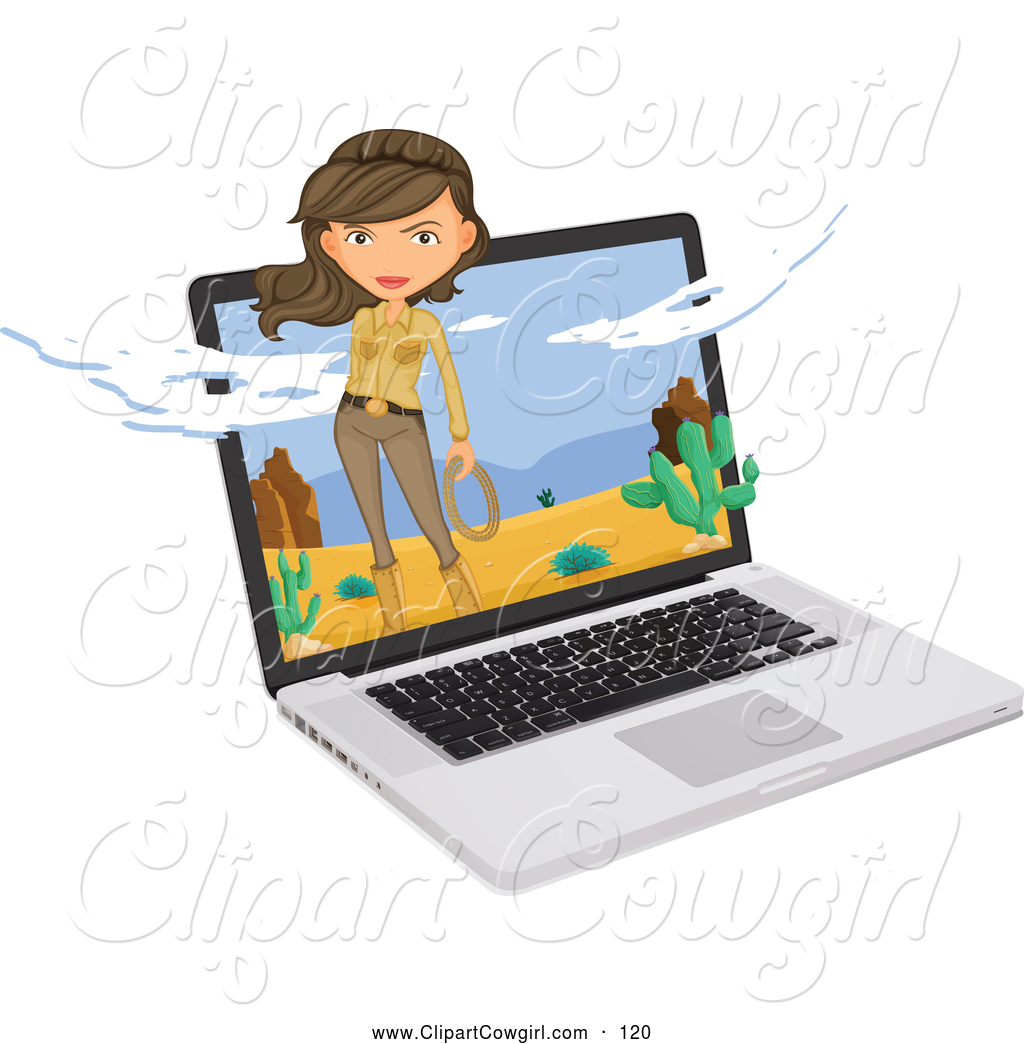 1024x1044 Clipart Of Pretty Cowgirl In Desert Scene Emerging