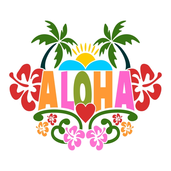 600x600 Aloha Clipart Colorful Aloha Cuttable Design Classroom Clipart