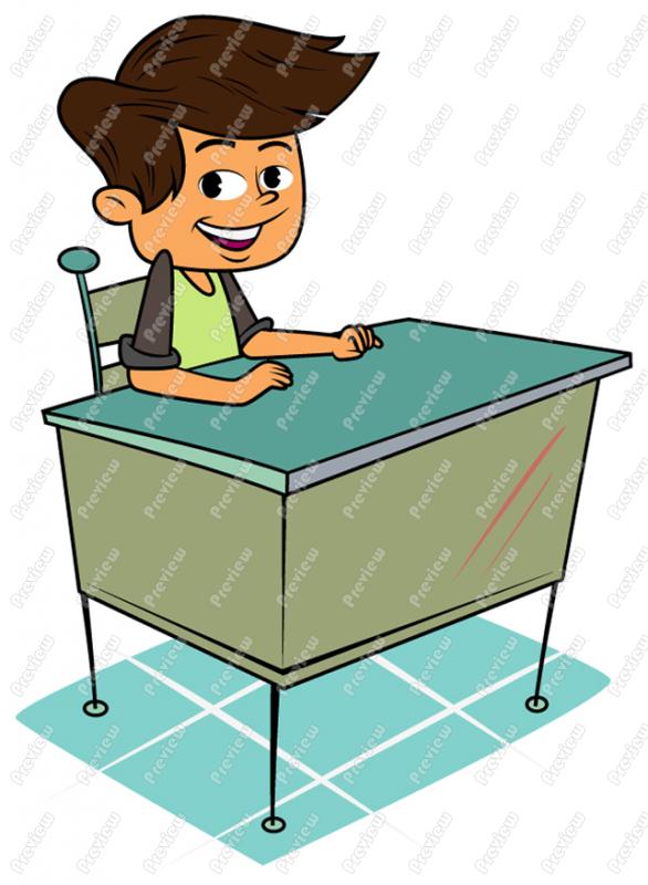 586x800 Boy At Desk Clipart School Clip Art